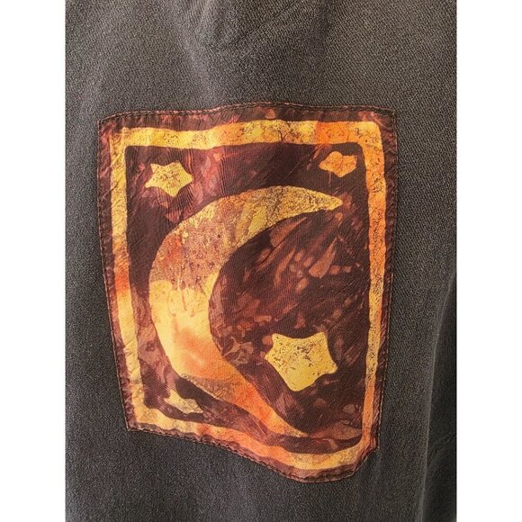 By Taylor Y2K Celestial Moon Sun Sweatshirt Unisex L/XL Black Drawstring Pullove - Picture 3 of 9